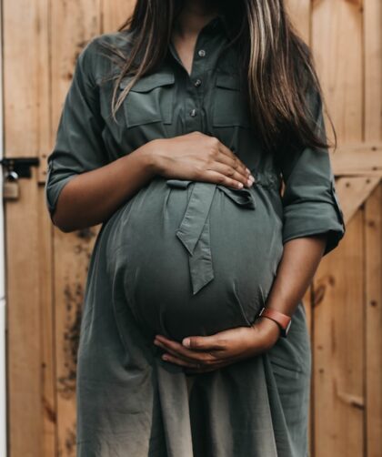pregnant near door